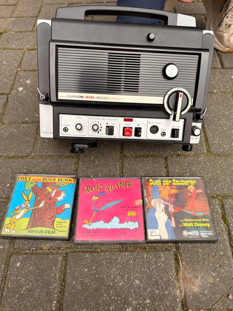 Chinon Sound 8000 DX filmprojector met 3 films, Ophalen, 1960 tot 1980, Projector