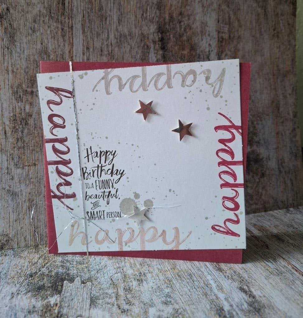 gestempelde kaart, happy birthday, tekst, Ophalen of Verzenden, Nieuw, Overige thema's