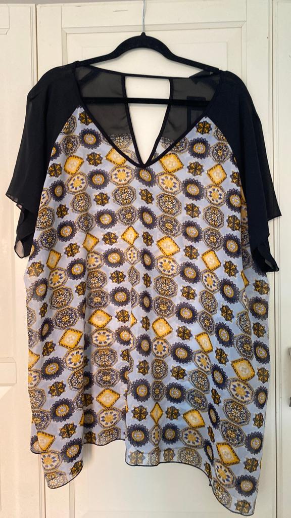 Ophilia nieuwe wijde blouse 52-54 (5), Ophalen of Verzenden, Zo goed als nieuw, Blauw, Blouse of Tuniek