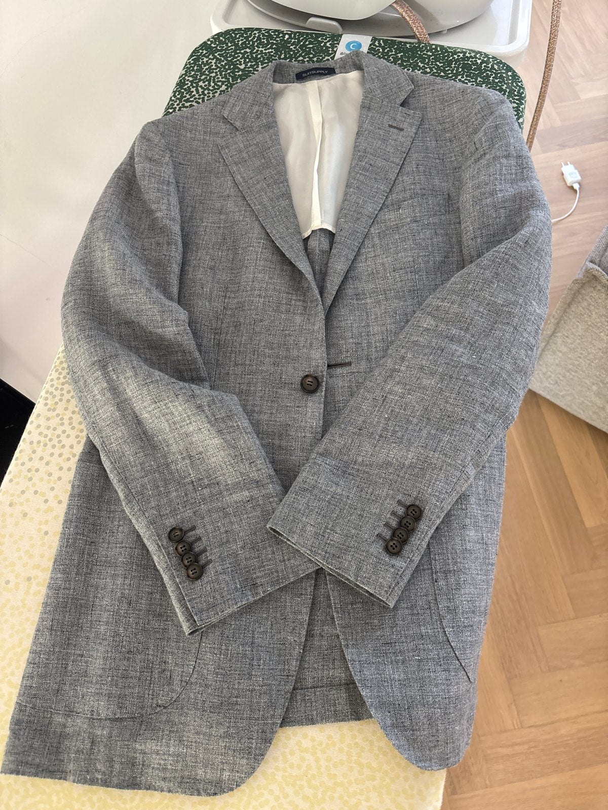 Suitsupply Linnen colbert Maat 48 Zomer Ongevoerd, Ophalen, Zo goed als nieuw, Maat 48/50 (M), Blauw