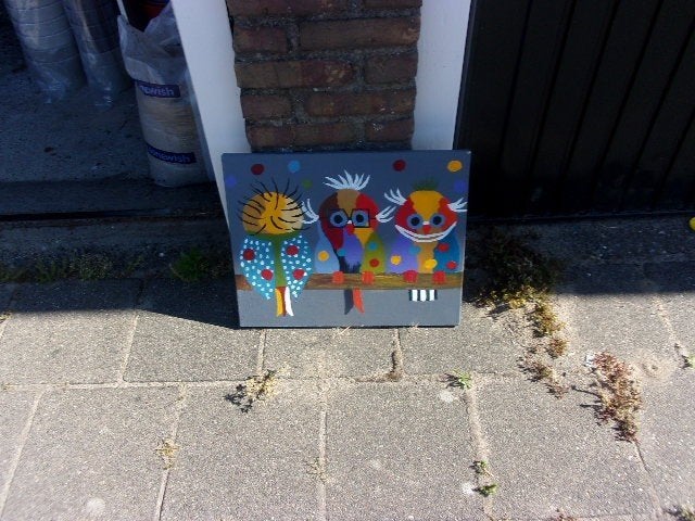canvas doek vogels, Ophalen, Minder dan 50 cm, Gebruikt, Schilderij