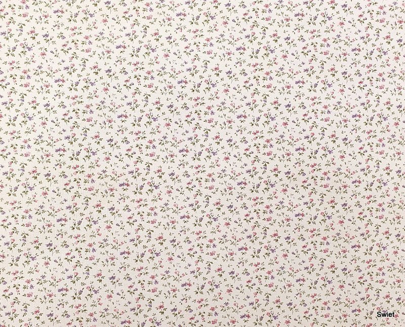 11758 Lief mini bloemenbehang op crème, vintage swiet, Ophalen of Verzenden, Groen