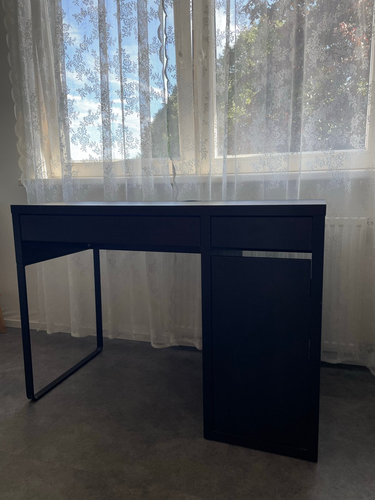 Bureau ikea Mick, Ophalen, Zwart, Gebruikt, Met lades
