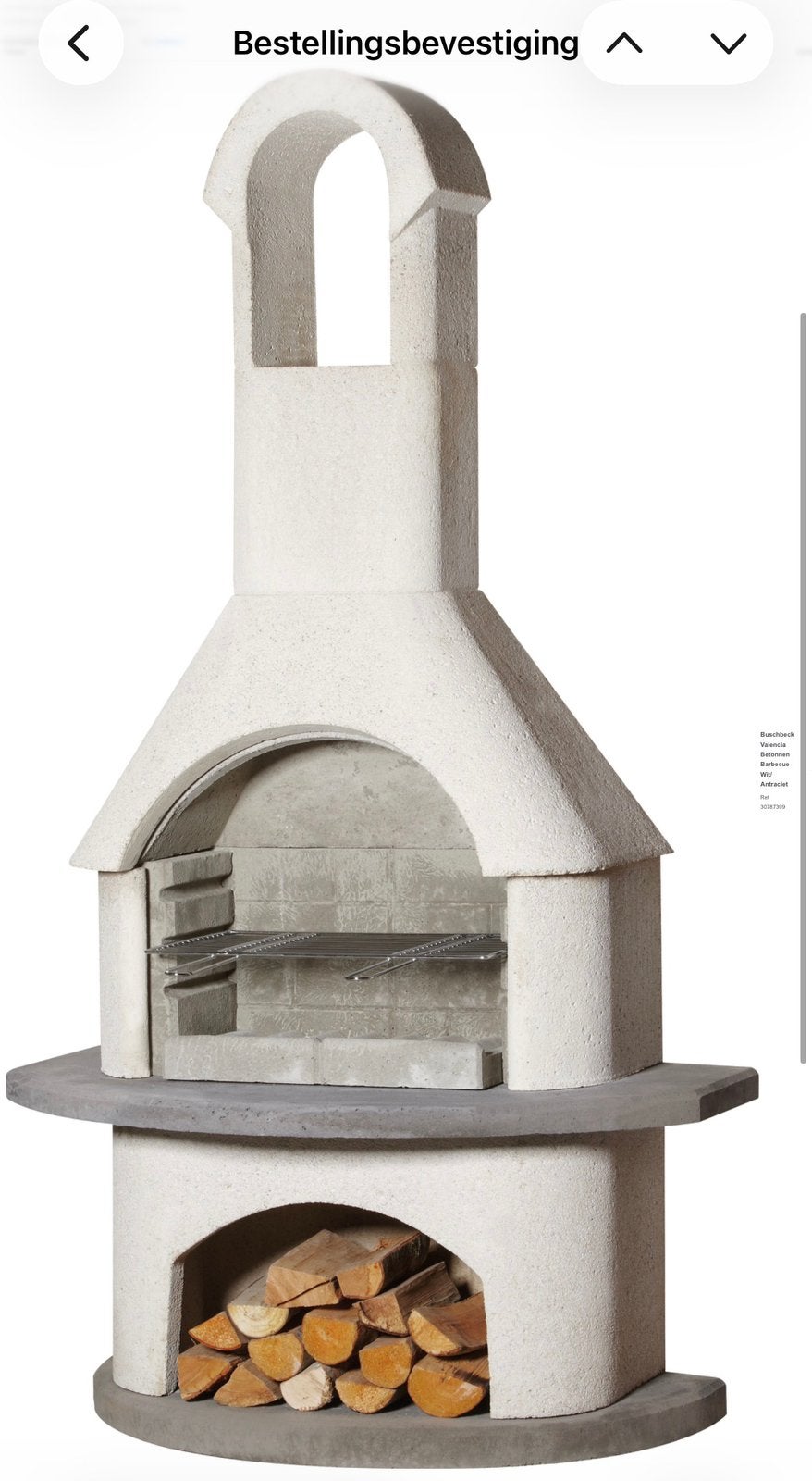 Te koop bijna nieuwe Buschbeck Valencia Betonnen Barbecue, Ophalen, Zo goed als nieuw