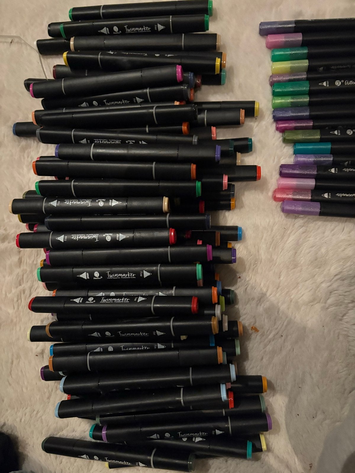 Grote set Twinmarkers en Glitter Twinmarkers, Verzenden, Gebruikt, Overige typen
