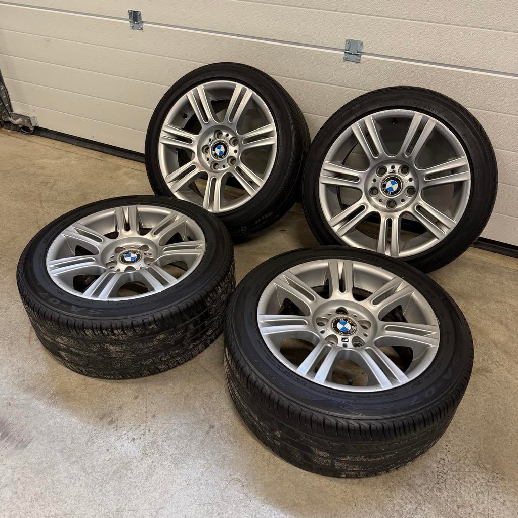 BMW E90/E91 17 inch style 194M Breedset Velgen met Banden, Ophalen, Gebruikt, Overige, Banden en Velgen