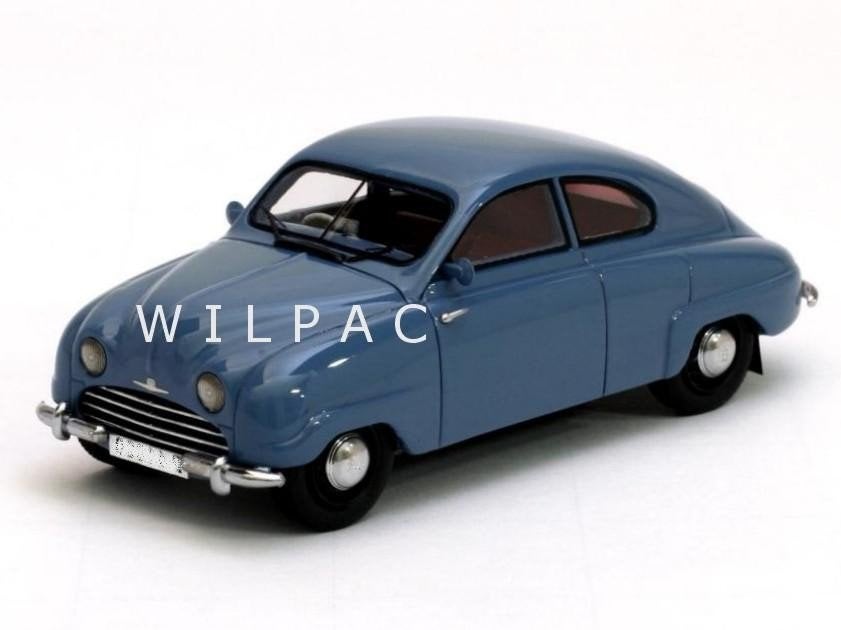 Neo . Saab 92 / 92b 1952 blauwgrijs 1:43 in hq resin mib., Ophalen of Verzenden, Nieuw, Auto, Overige merken
