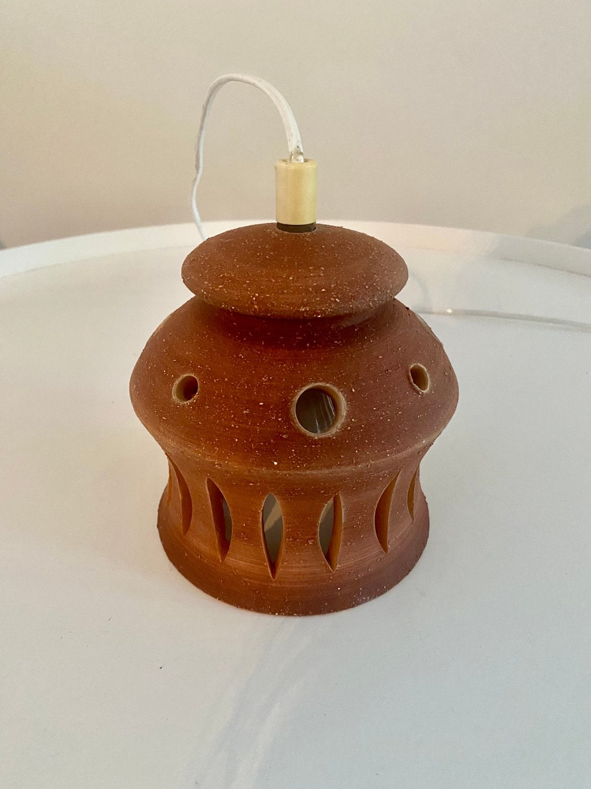 Vintage hanglamp keramiek 70’s, Huis en Inrichting, Lampen | Hanglampen, Ophalen, Zo goed als nieuw, Keramiek