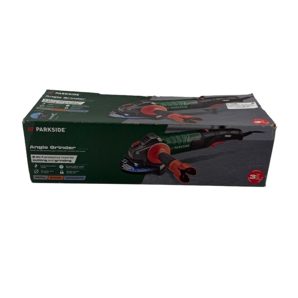 Parkside PWS 125 G6 Haakse slijper | In doos | Met garantie, Dordrecht@usedproducts.nl, Toulonselaan 72, Haakse handslijpmachine