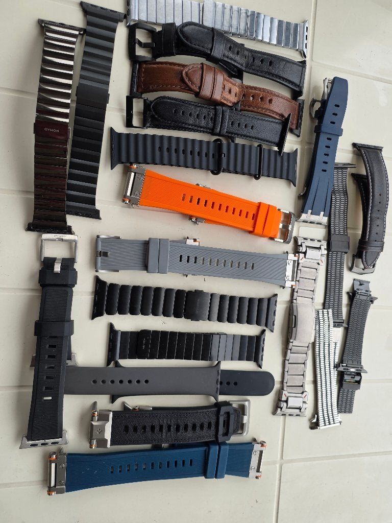 Apple Watch bandjes van hoogwaardig materiaal, Sieraden, Tassen en Uiterlijk, Smartwatches, Zwart, IOS, Ophalen of Verzenden, Zo goed als nieuw