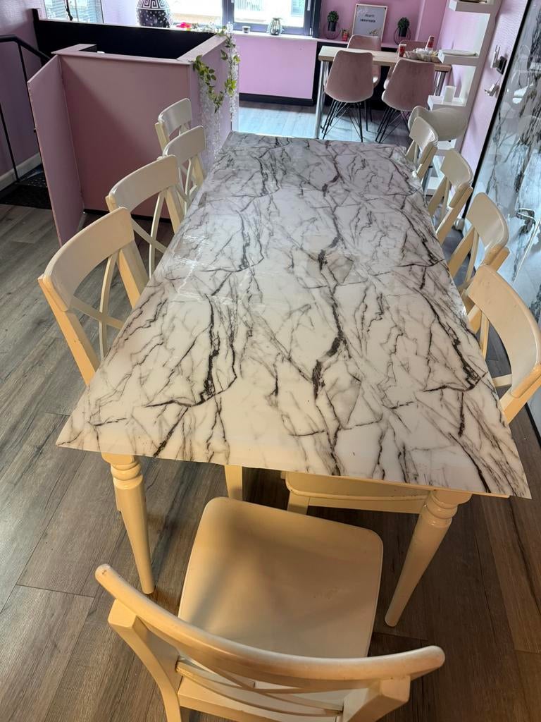 Ikea tafel stoelen, Huis en Inrichting, Complete eetkamers, Ophalen, Zo goed als nieuw, 4 tot 6 stoelen