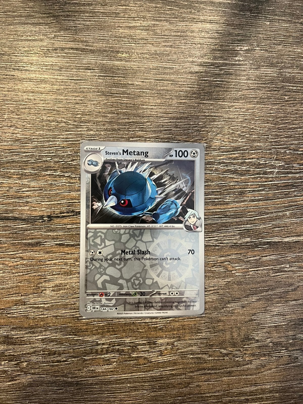 Steven’s Metang DRI 144/182 reverse holo, Ophalen of Verzenden, Zo goed als nieuw