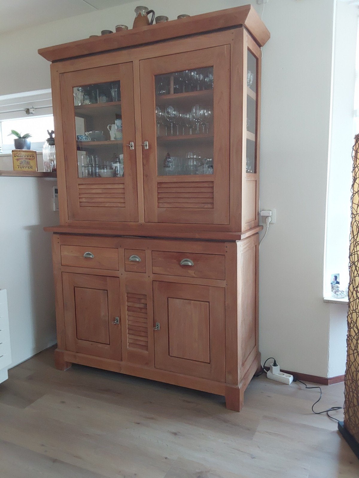 Massieve Teakhouten Buffetkast van Zeer Hoge Kwaliteit, Gebruikt, 200 cm of meer, Teakhout, Ophalen of Verzenden