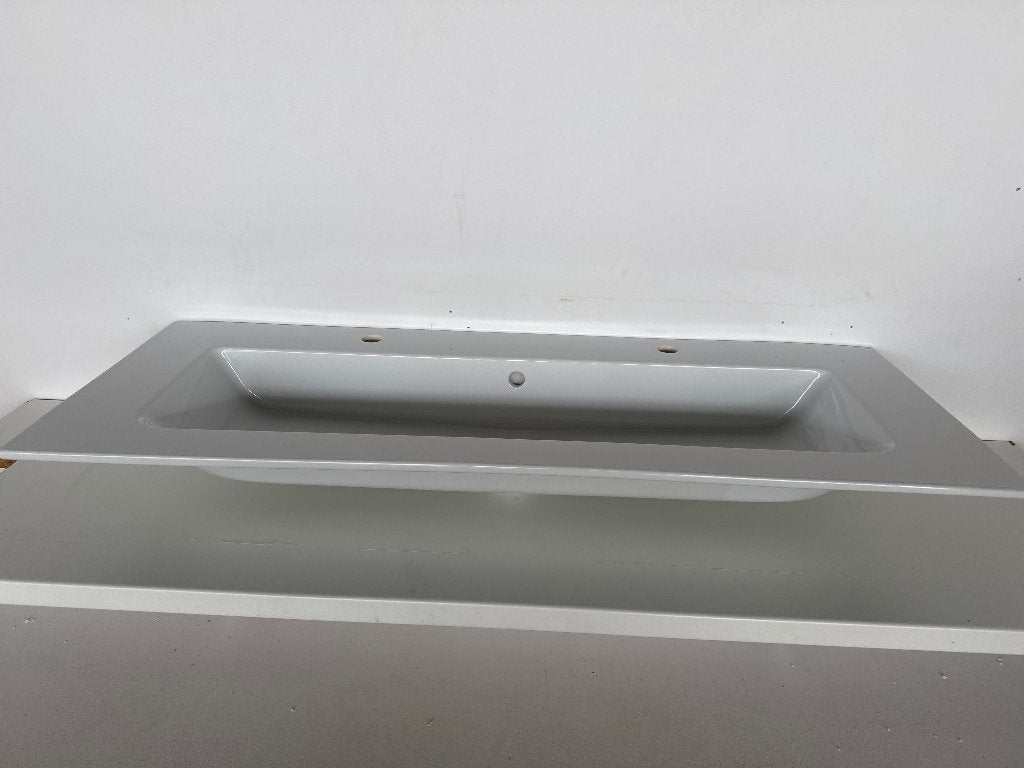 Lavabo meubelwastafel 122x46 cm* wit met 2 kraangaten* Nieuw, Ophalen, Nieuw, Wastafel