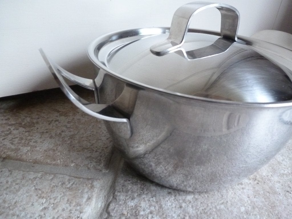 Kookpan met deksel Gero Zilmeta, Huis en Inrichting, Gebruikt, Met deksel, Ophalen of Verzenden, Rvs