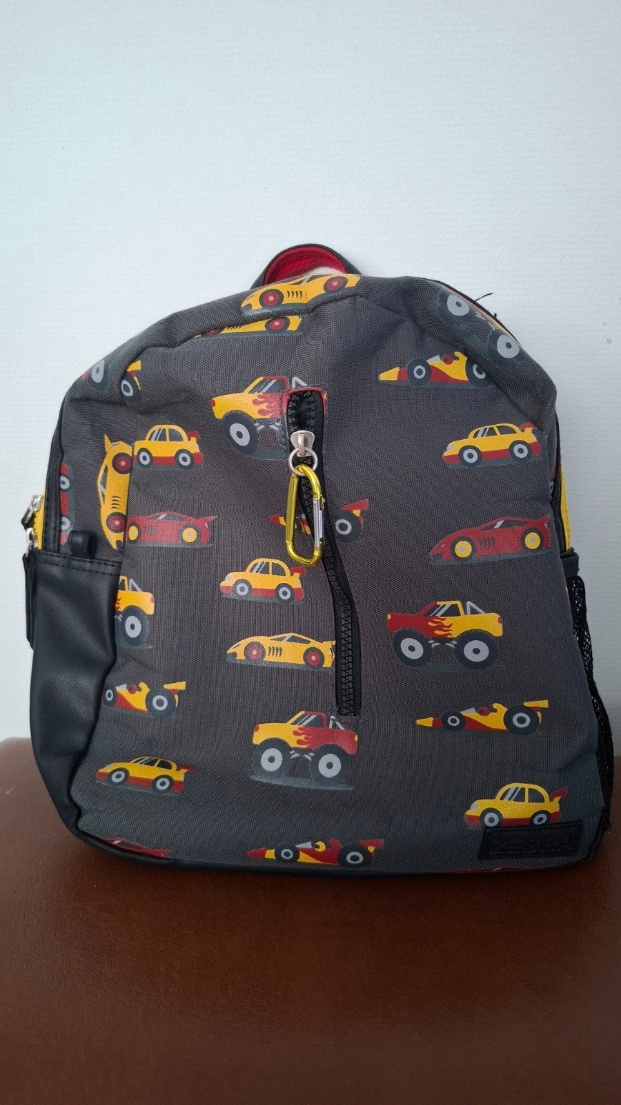 Zebra rugzak met auto's - Ideaal voor kleuters, Overige merken, Gebruikt, Minder dan 30 cm, Ophalen of Verzenden