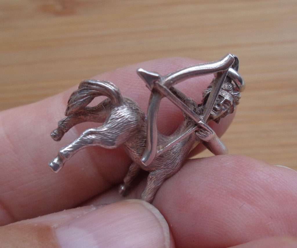 zilveren vintage hanger sterrenbeeld boogschutter [384], Verzenden, Zo goed als nieuw, Kruis of Symbool, Zilver