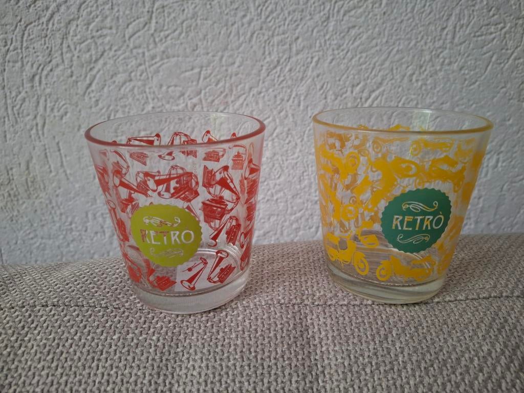 Bormioli Rocco  Waterglaasjes Retro ( 2x ), Verzamelen, Glas en Borrelglaasjes, Ophalen, Nieuw, Waterglas