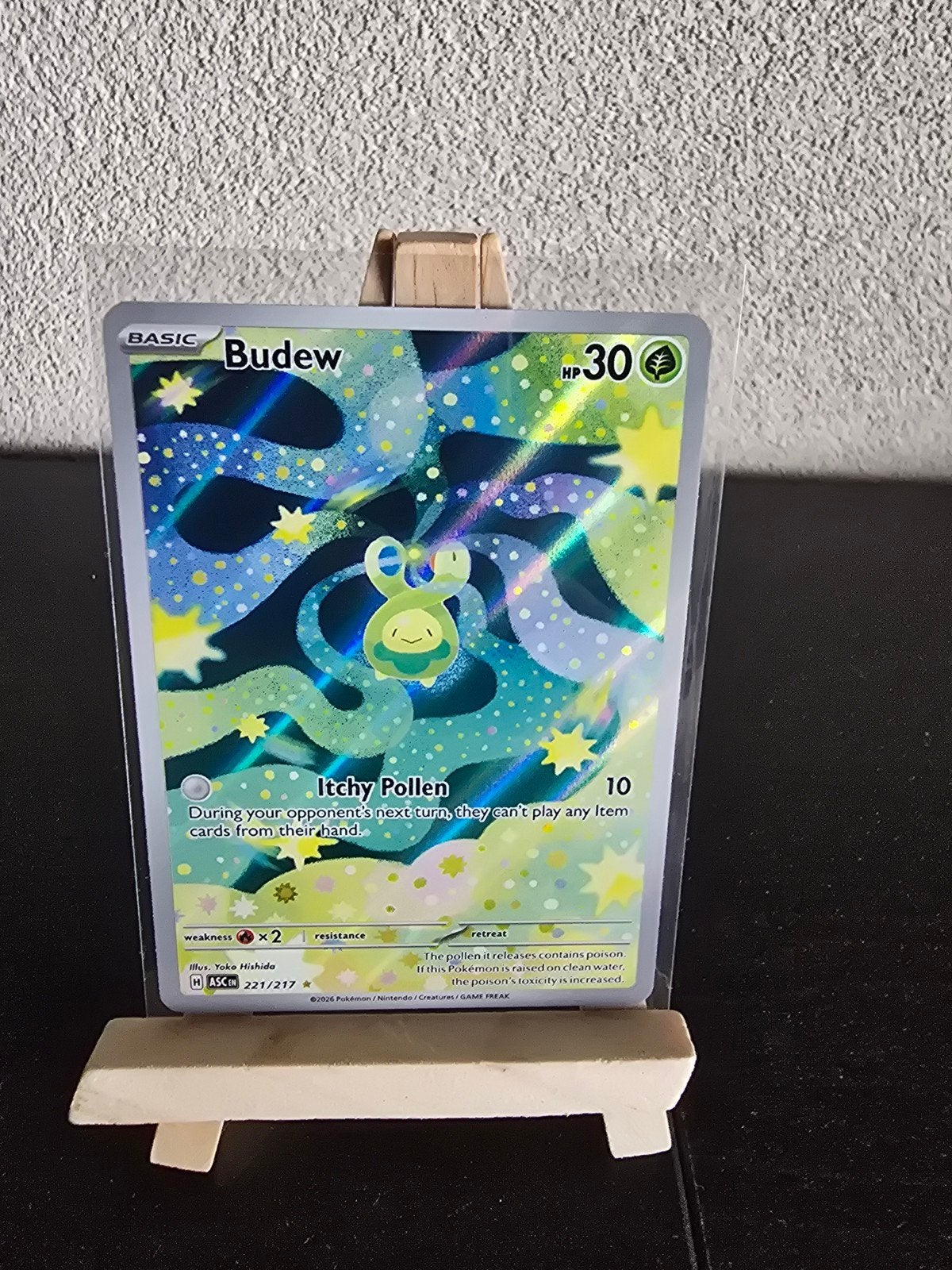 Budew Ascended Heroes Full Art 221/217 Pokémon Kaart, Ophalen of Verzenden
