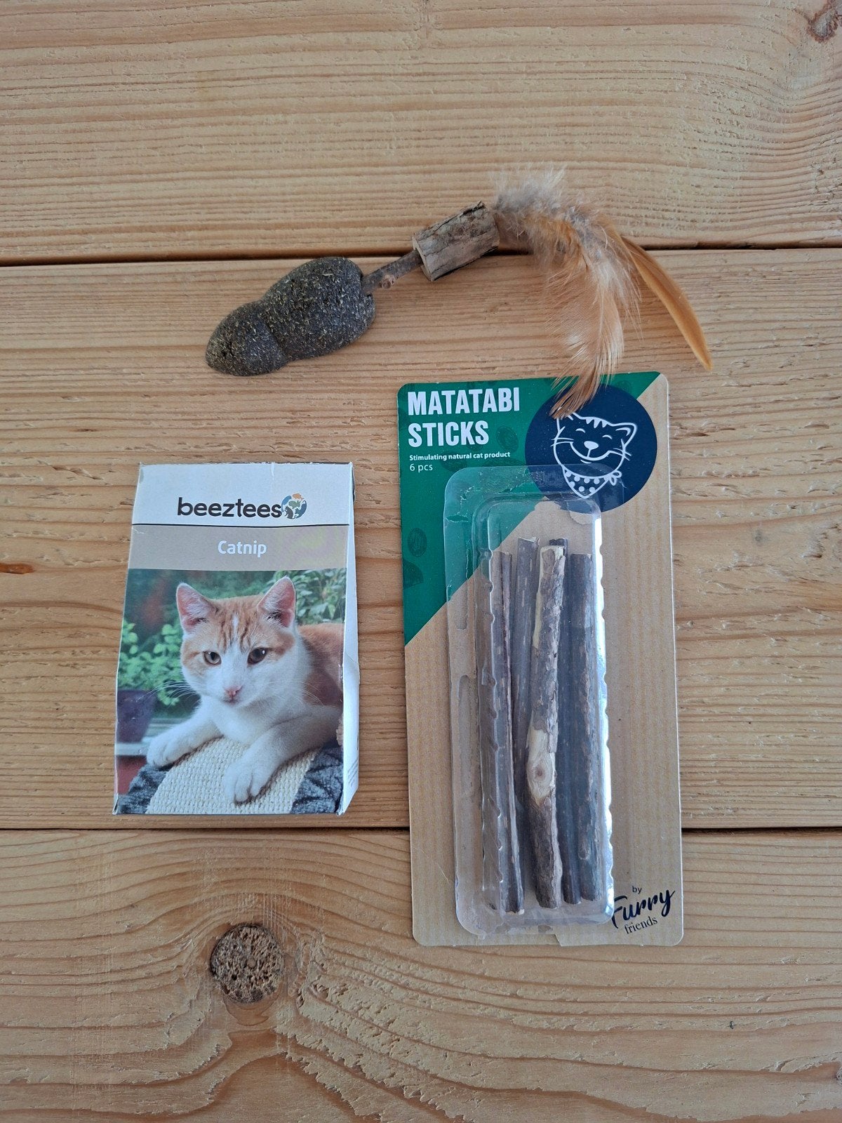 Catnip + Matatabi Set - Kattenkruid - Trixie muis met veren, Ophalen of Verzenden, Zo goed als nieuw, Kattenkruid