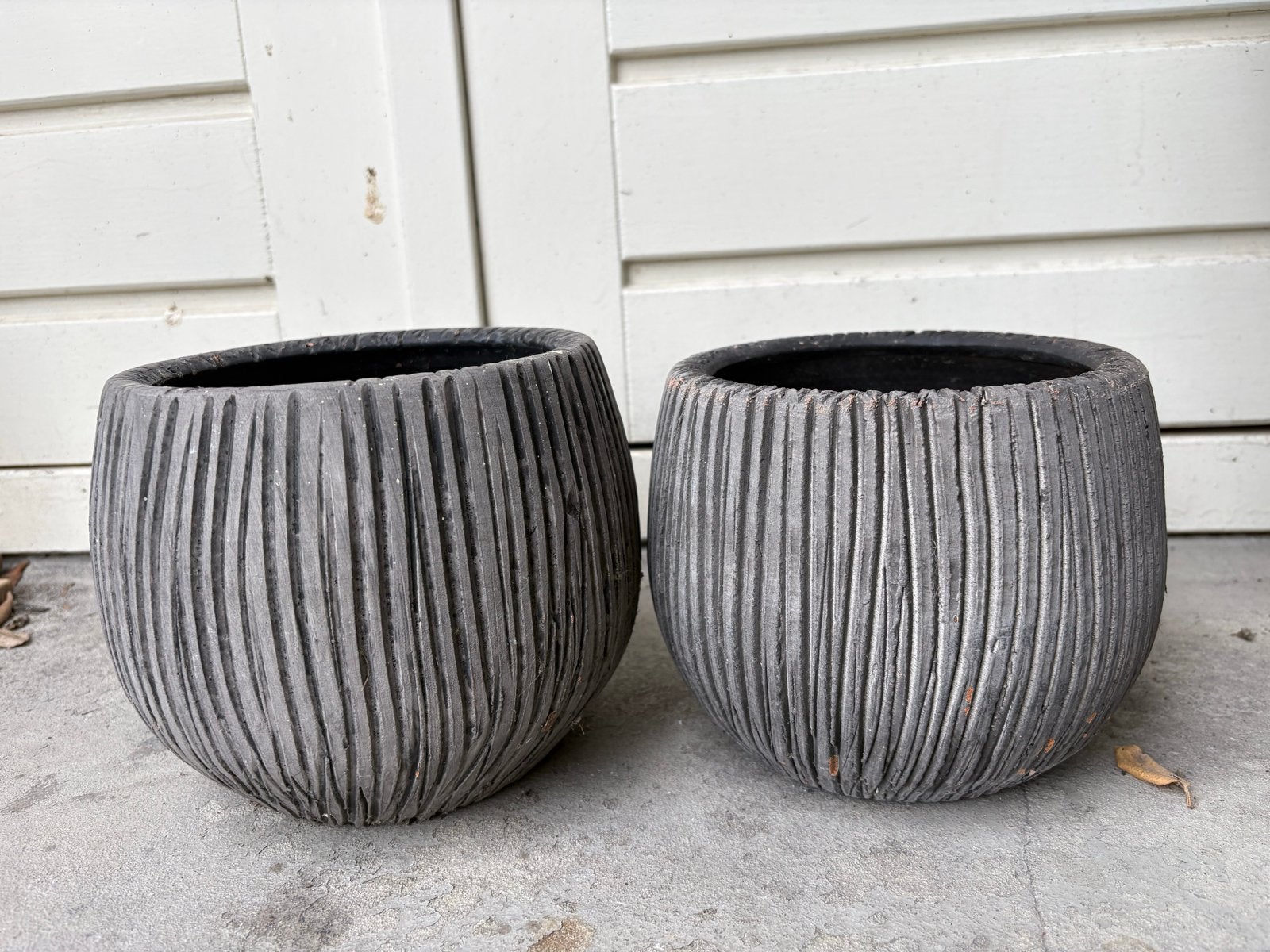 Set van 2 decoratieve plantenpotten, Tuin en Terras, 25 tot 40 cm, Gebruikt, Rond, Binnen