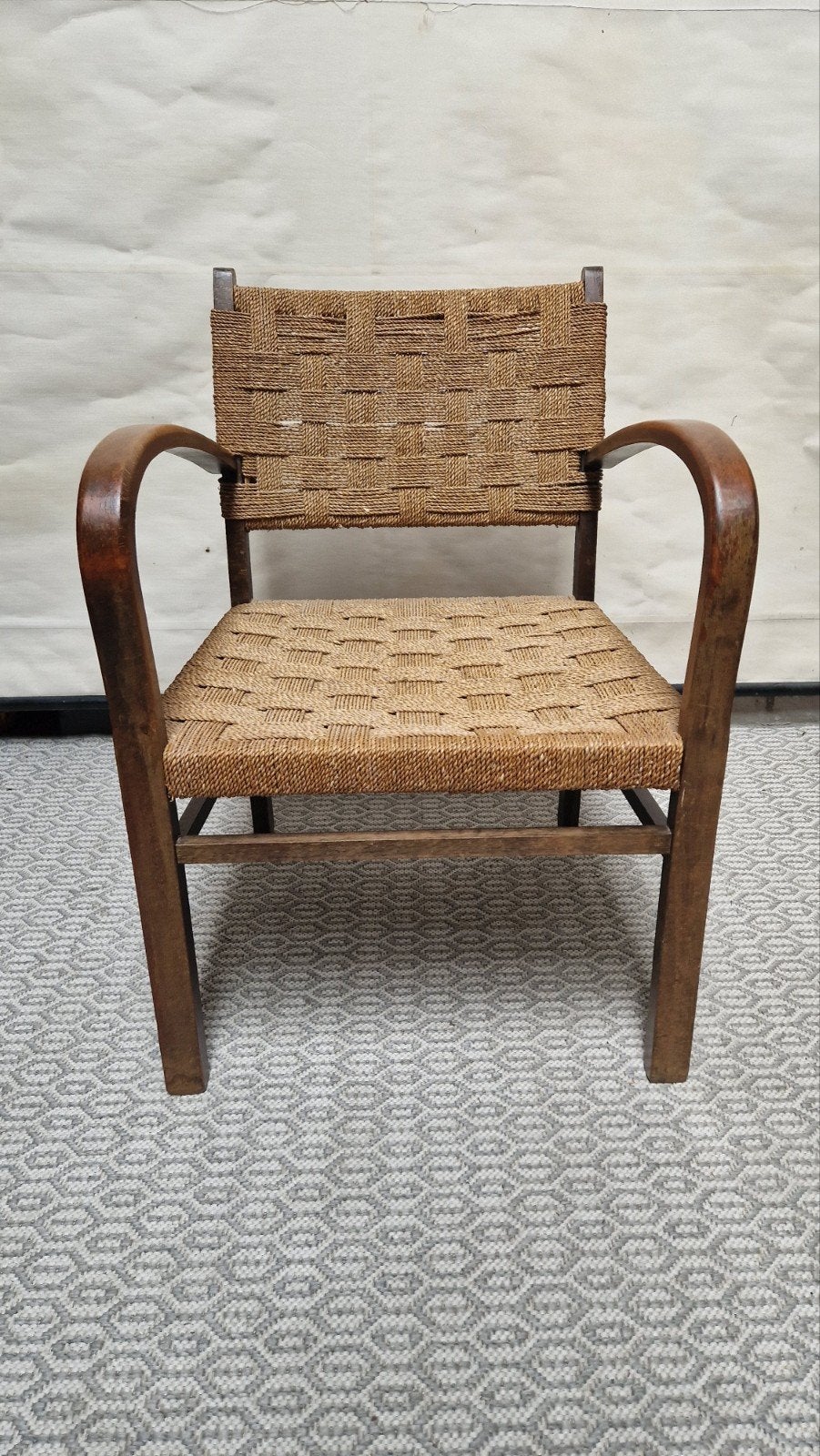vintage touwstoel, Ophalen, Huis en Inrichting