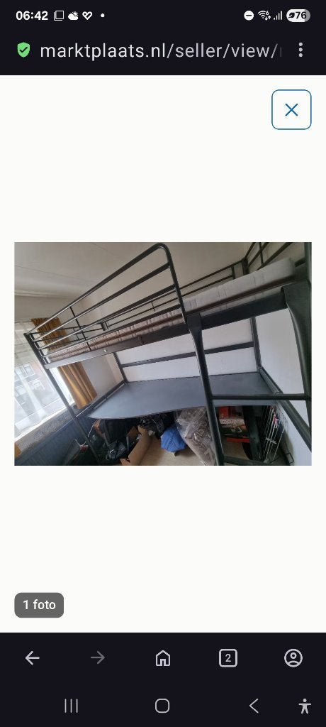 Hoogslaper  met bureaublad van ikea, Huis en Inrichting, Slaapkamer | Stapelbedden en Hoogslapers, Ophalen, Gebruikt, Eenpersoons