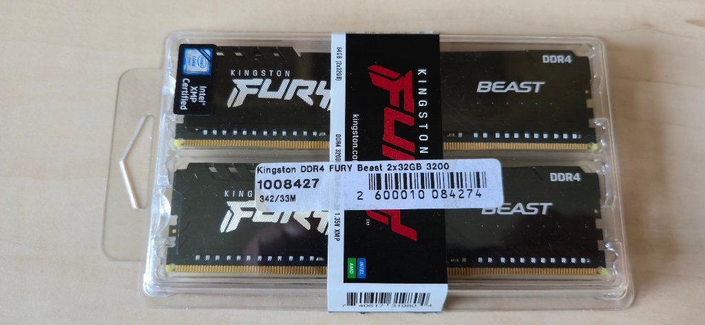 Kingston FURY Beast DDR4 2x32GB 3200MHz RAM Geheugen, Computers en Software, Ophalen, DDR4, Zo goed als nieuw, Desktop