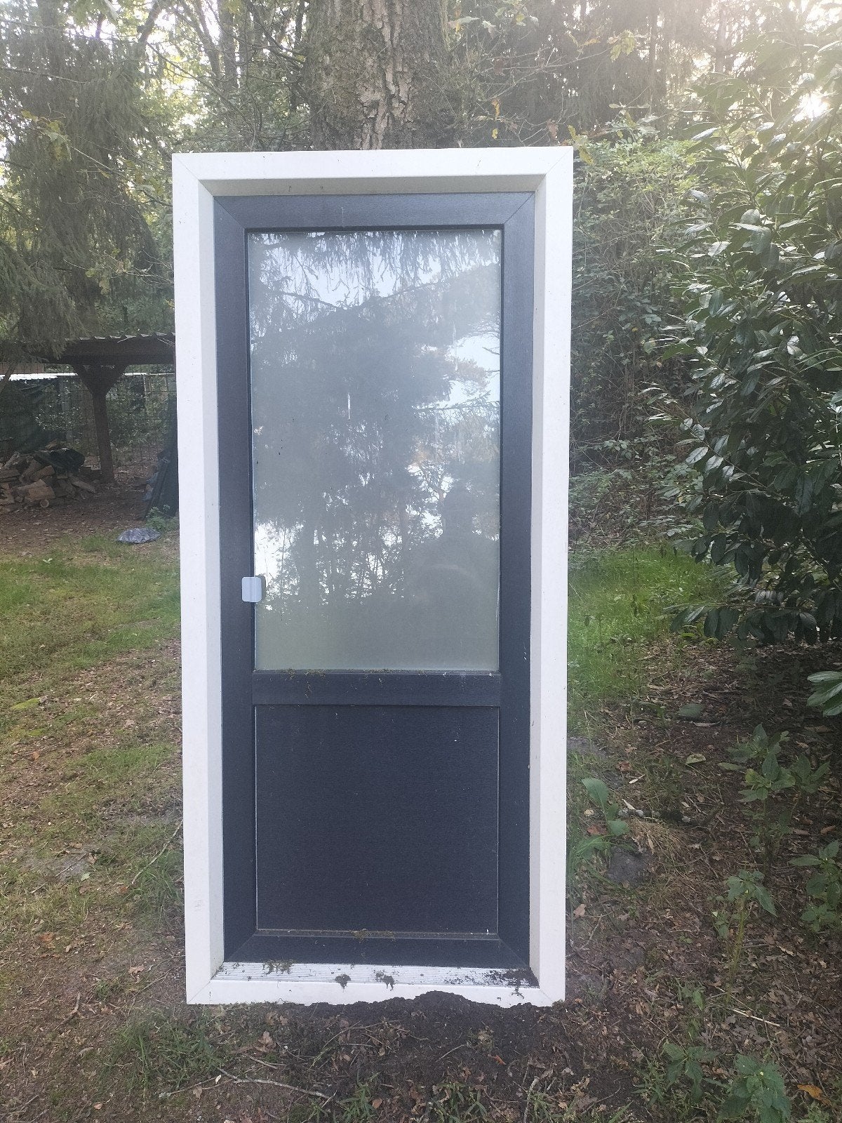 Gebruikte kunststof buitendeur met glas, Ophalen, Gebruikt, 80 tot 100 cm, Buitendeur