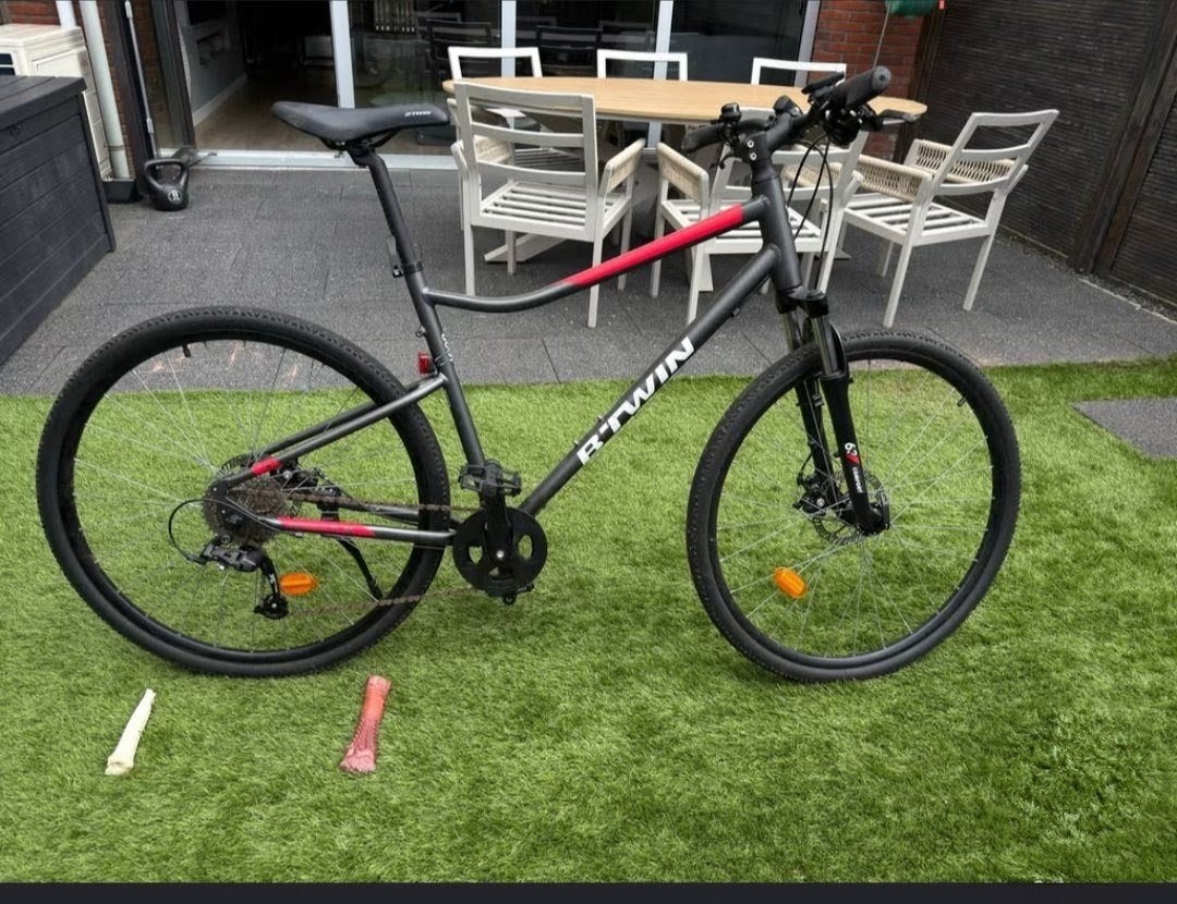 B'Twin Riverside 120 Fiets - Zo goed als nieuw, Versnellingen, Zo goed als nieuw, Schijfrem, 53 tot 57 cm