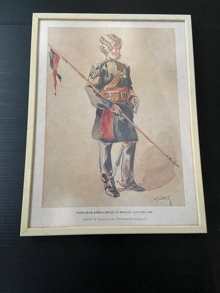 Daffadar Lehna Singh, Xi Bengal Lancers 1886., Ophalen of Verzenden, Landmacht, Engeland, Kunstobject