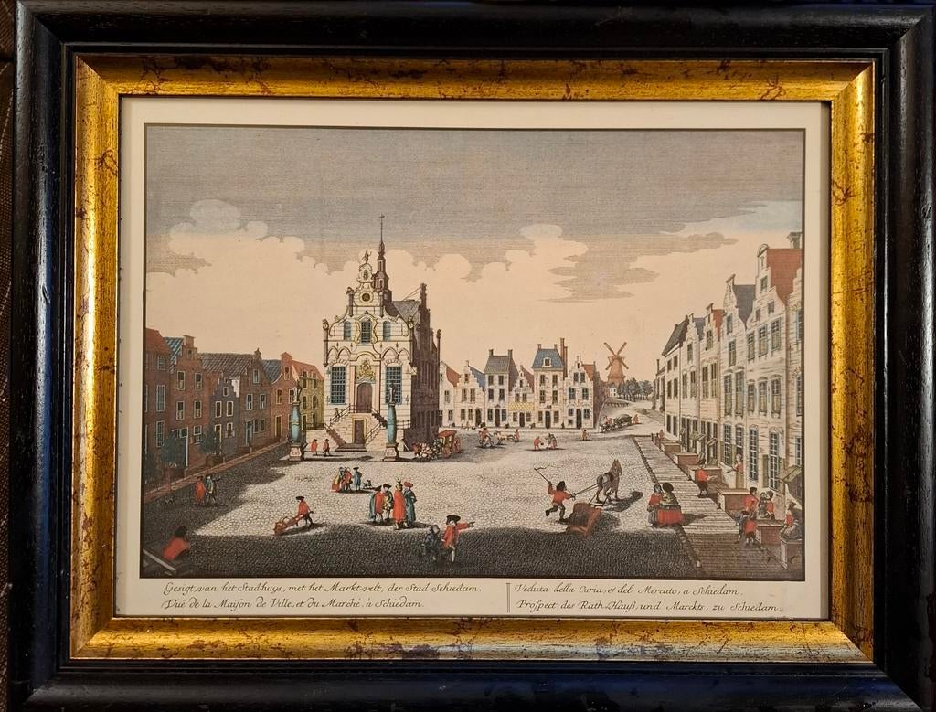 Markt Schiedam 17e eeuw, Ophalen of Verzenden