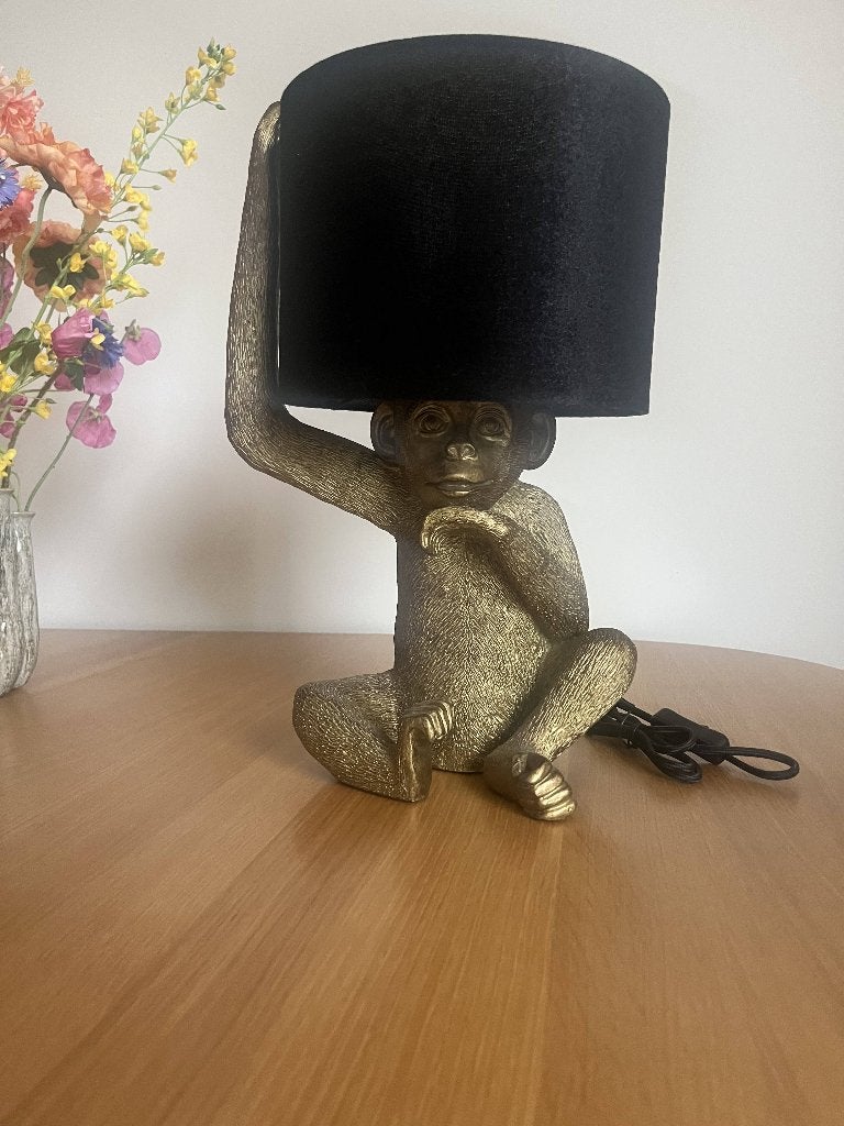 Lucide EXTRAVAGANZA CHIMP tafellamp, Huis en Inrichting, Ophalen, Goud, 45 cm, E14 (klein)