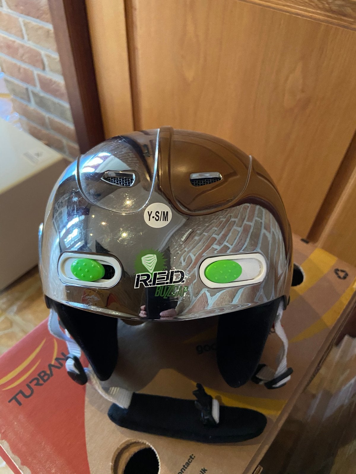 RED Buzzard kinder skihelm Y-S/M spiegelend, Ophalen of Verzenden, Minder dan 100 cm, Overige typen, Overige merken