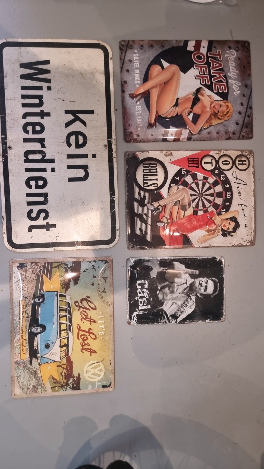 Diverse metalen decoratieborden - Retro en uniek, Ophalen of Verzenden, Gebruikt