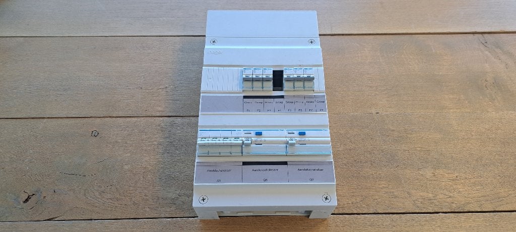 Hager Groepenkast Vision VKS33L met inhoud bedraad (1x), Gebruikt, Onbekend, Ophalen of Verzenden, Onbekend
