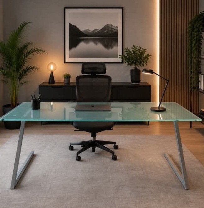 Glazen  / aluminium bureau, Ophalen, Zo goed als nieuw