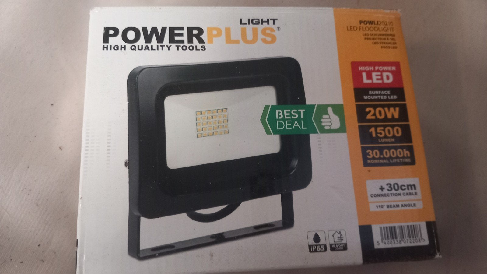 partij van 18 powerplus  LED bouwlampen, Ophalen, Zo goed als nieuw, Minder dan 50 watt