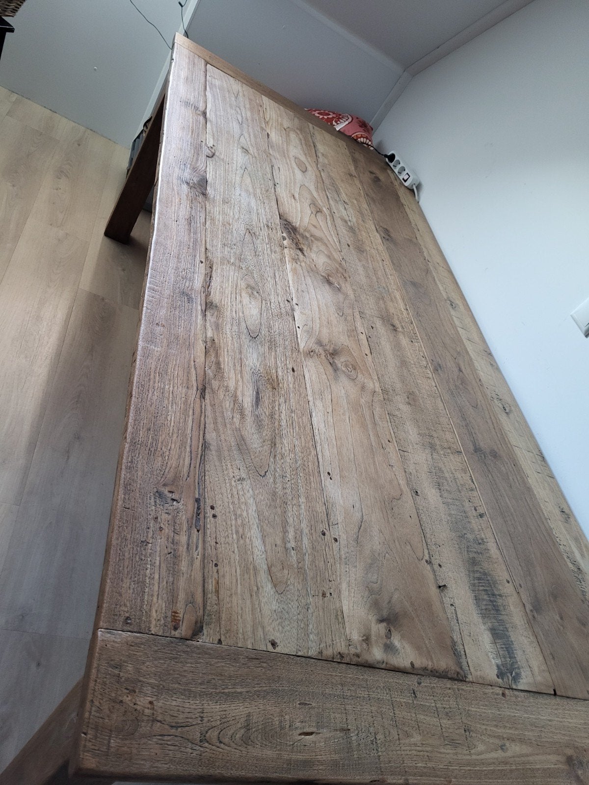 Teak tafel 220x 100, Ophalen, Zo goed als nieuw, Rechthoekig, 50 tot 100 cm