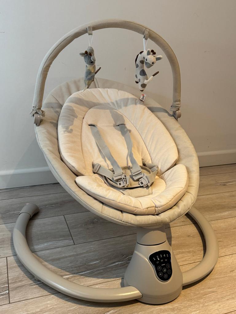 Qute Q-Rocker 2.0 Babyschommel Ivory/Beige, Ophalen of Verzenden, Zo goed als nieuw