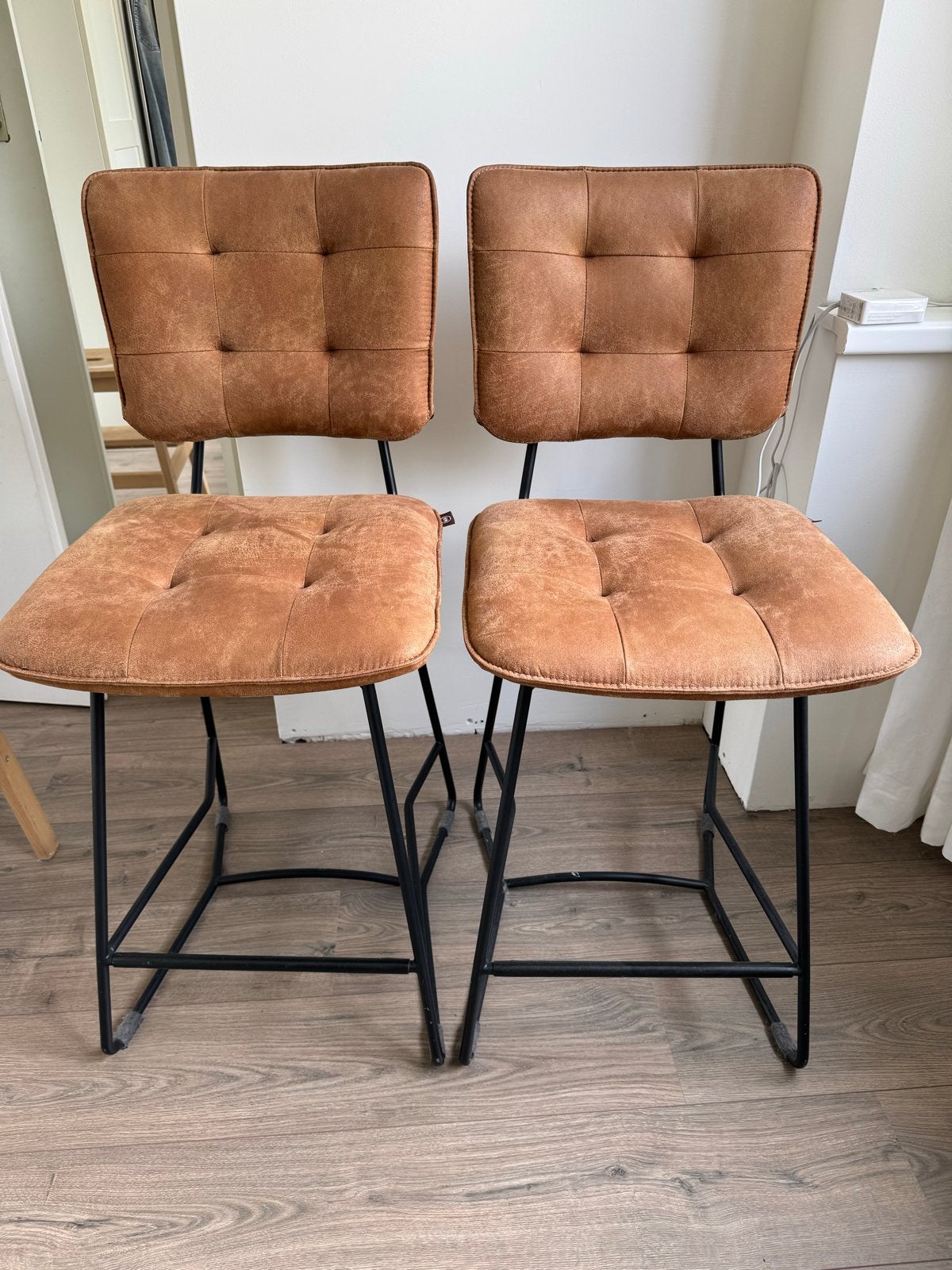 Henders & Hazel barstoelen, set van 2, Huis en Inrichting, Stoelen, Ophalen, Twee, Bruin, Leer