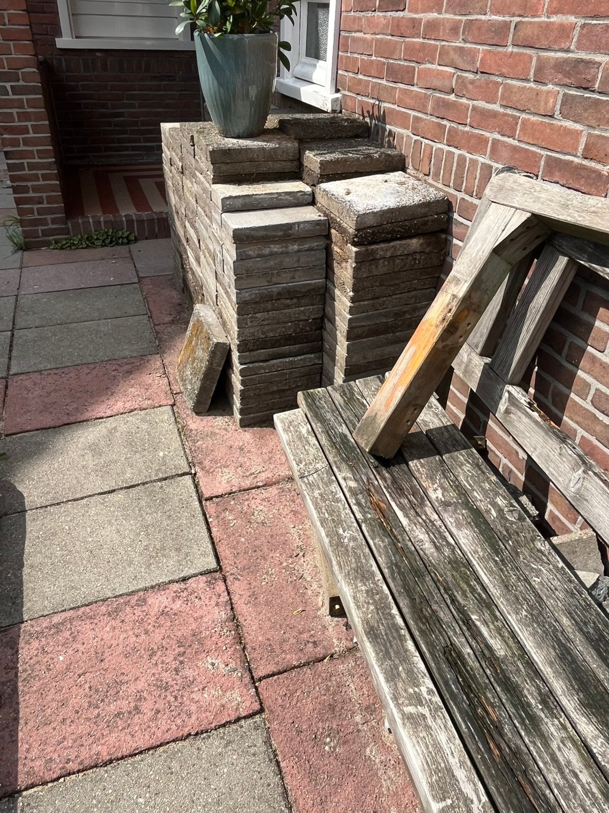 Gratis tuintegels 25 x 25 cm, Tuin en Terras, Terrasdelen en Vlonders, Ophalen, Gebruikt, Composiet
