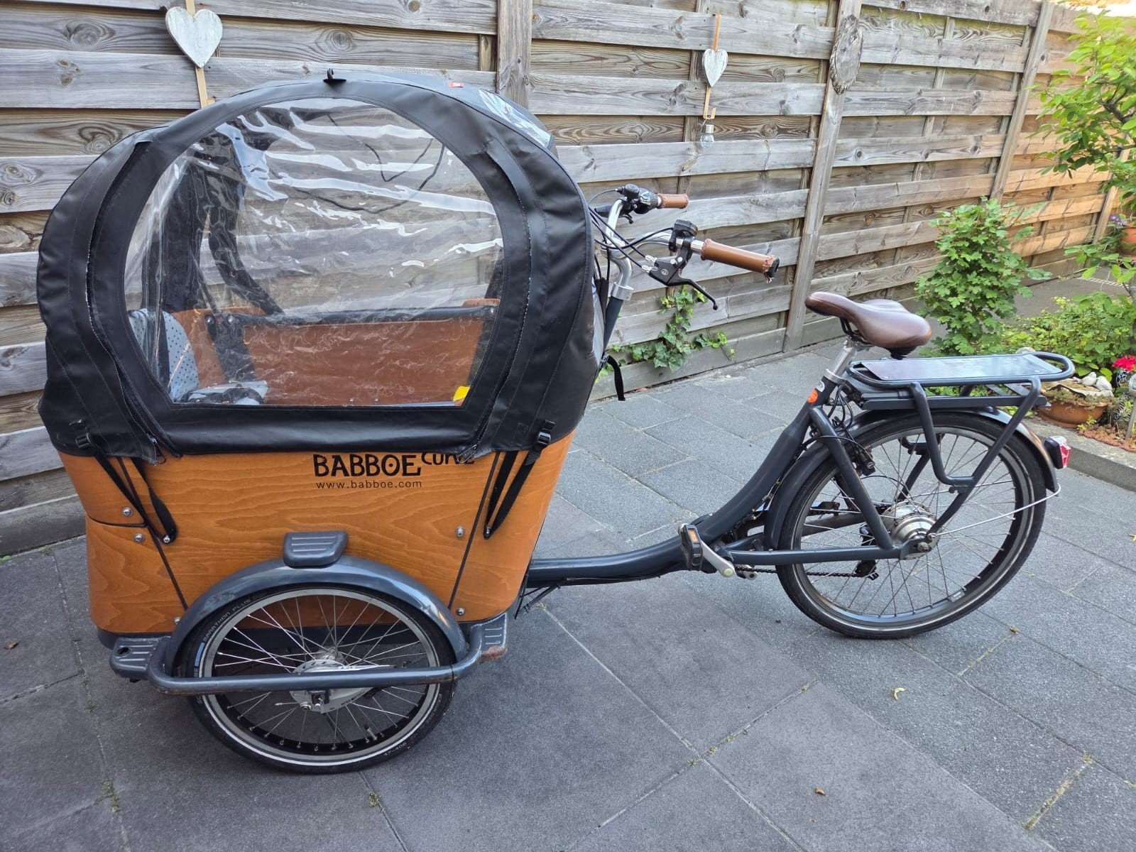 Bakfiets Babboe E-Curve, Fietsen en Brommers, Fietsen | Bakfietsen, Gebruikt, 4 kinderen of meer, Huif, Ophalen