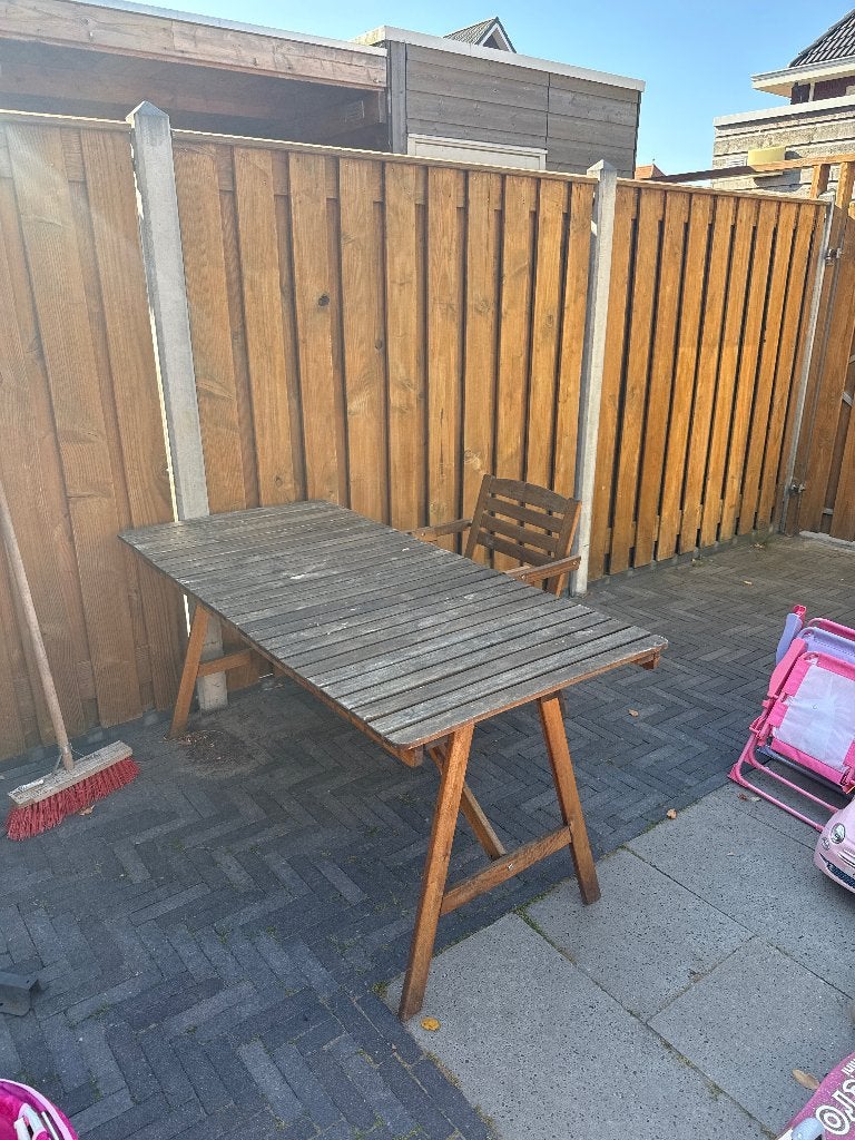 ASKHOLMEN tuintafel met 4 stoelen, Tuin en Terras, Ophalen, Gebruikt, Rechthoekig, Hout