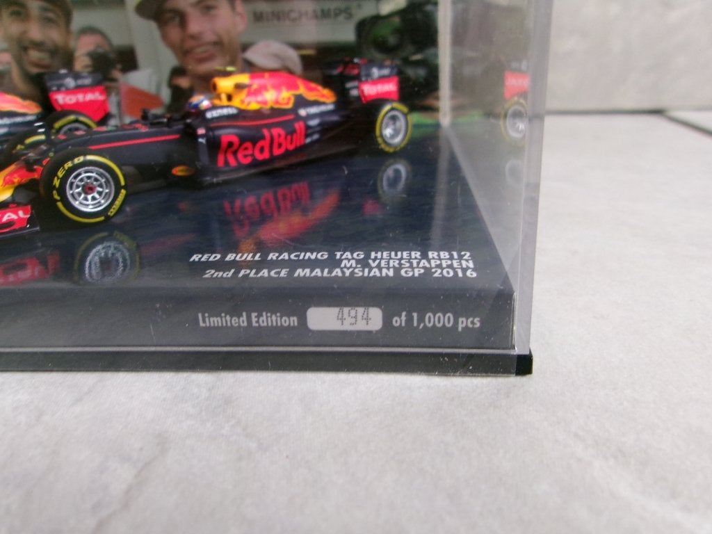 Verstappen Ricciardo Minichamps 1:43 Malaysian GP 2016, Ophalen of Verzenden, Nieuw, Auto, MiniChamps