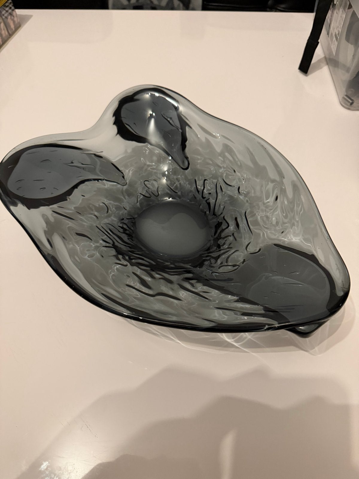 Murano Uranium Glas Schaal - Mid-20e Eeuw Handgemaakt, Ophalen of Verzenden