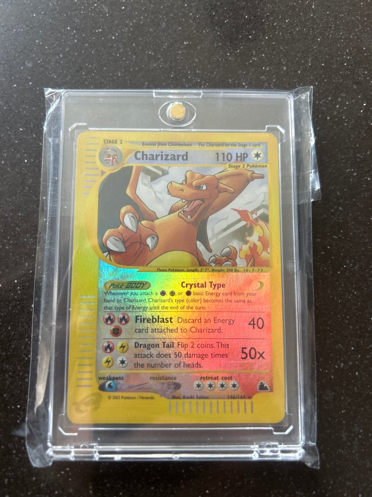 Pokémon Charizard Crystal Type Holo 146/144 Skyridge, Ophalen of Verzenden, Zo goed als nieuw, Losse kaart, Foil