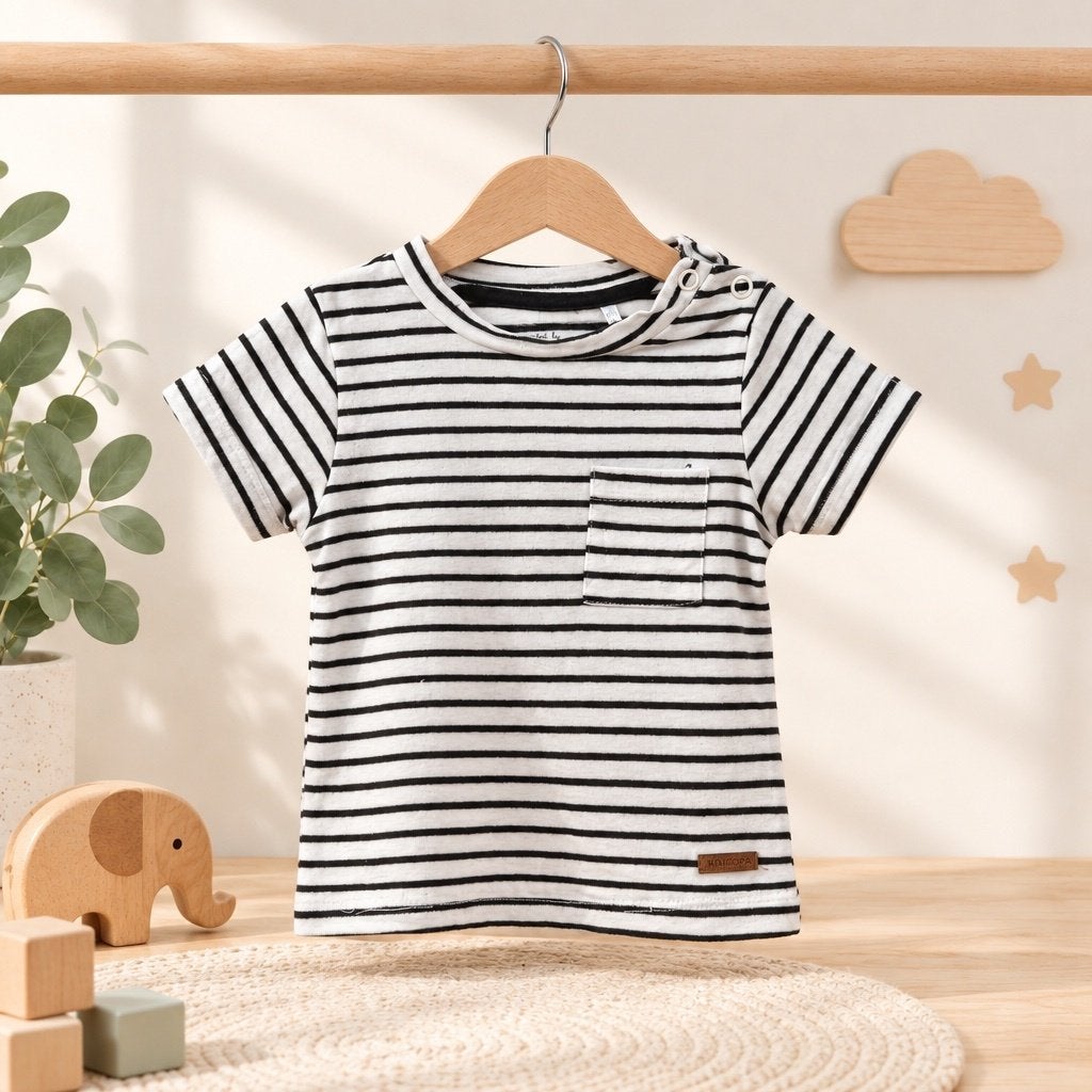 Zwart wit gestreept baby shirtje maat 62, Gebruikt, Jongetje of Meisje, Ophalen of Verzenden, Prenatal