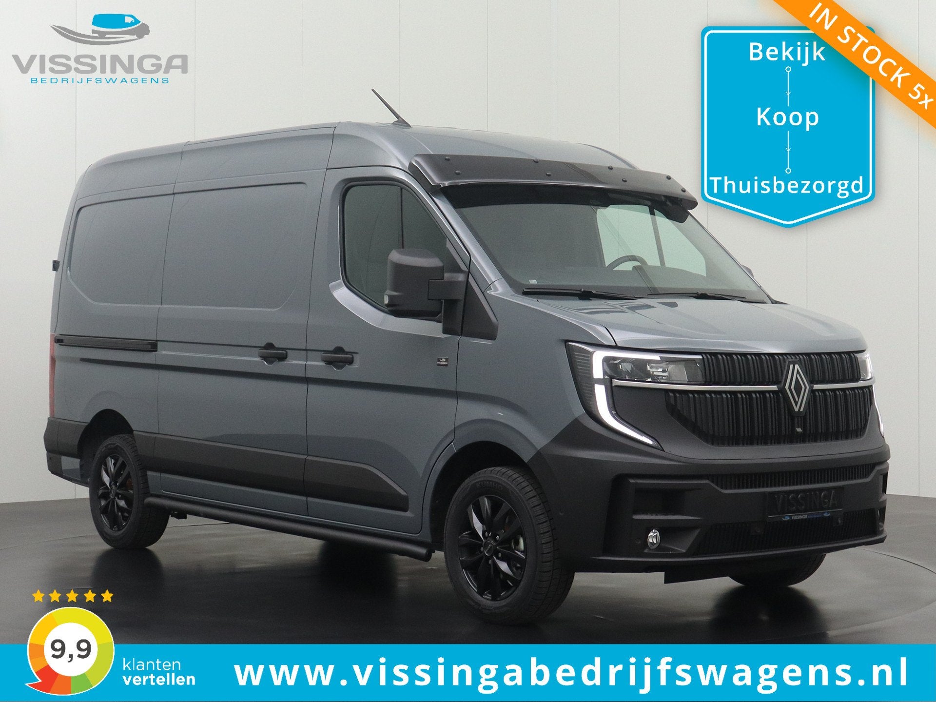 Renault Master L2H2 170 pk Extra luxe G-Edition (grijs), Auto's, Stof, 4 cilinders, Met garantie (alle), Renault