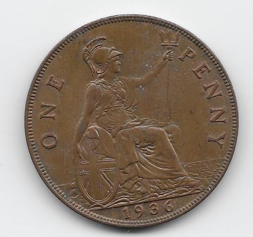 Verenigd Koninkrijk 1 penny 1936 KM# 838, Verzenden, Overige landen, Losse munt
